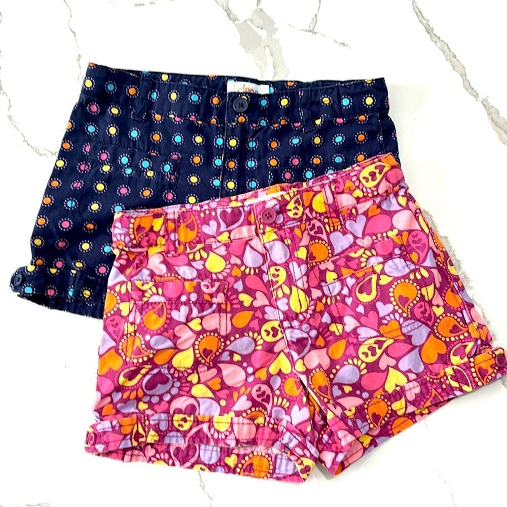 CIRCO | Girls Navy Pink Dot Heart Casual Summer Shorts